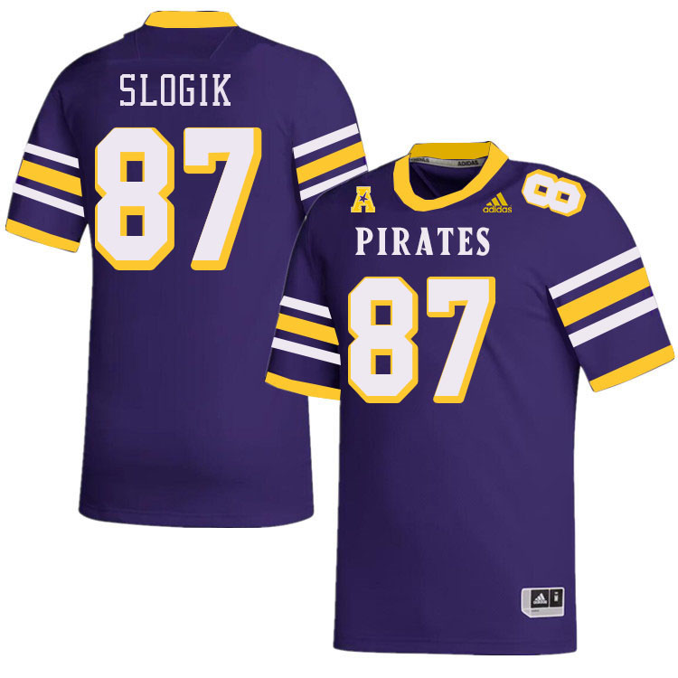 Men #87 Nick Slogik ECU Pirates College Football Jerseys Stitched-Throwback